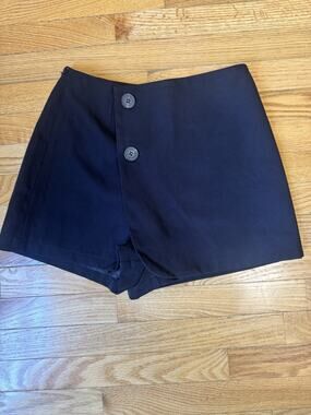 Lulus Black Wrap Front Skort Size S